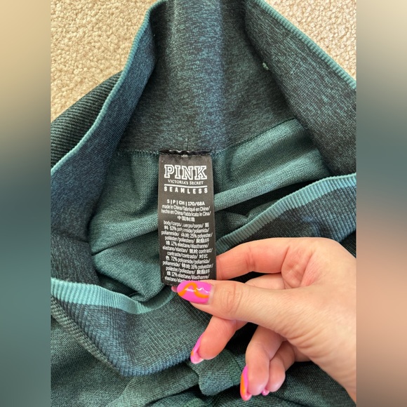 Victoria’s Secret PINK Green Seamless Workout Leggings, Size Small - Picture 4 of 5